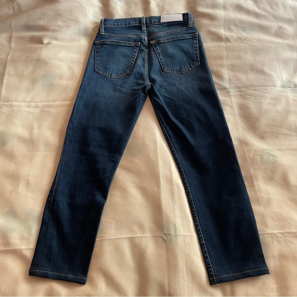 Re/Done- Vintage 90s Fit Style Dark Wash High Rise Ankle Crop Jeans Size 25
